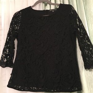 Lace black top.